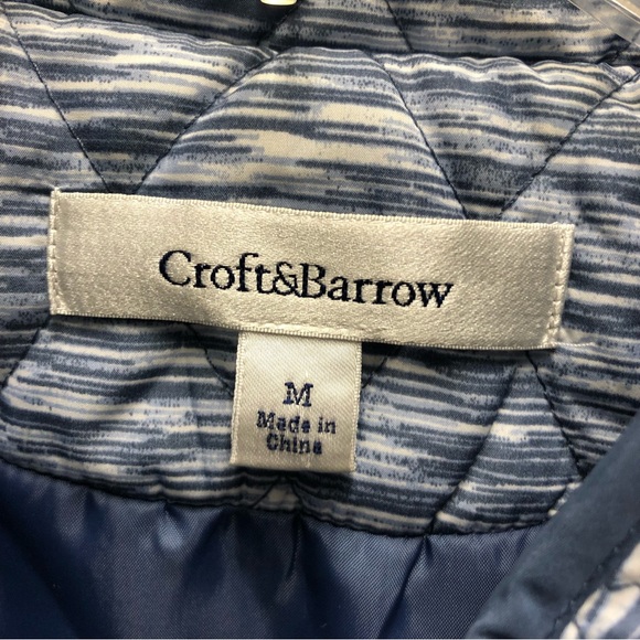 CROFT & BARROW LIGHT BLUE STRIPLE WOMENS 2 POCKESTS SLEEVELESS SIZE M WG - Picture 7 of 9